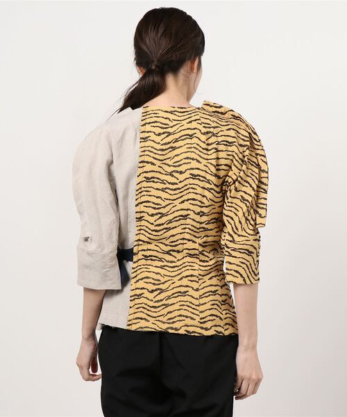 TOGA PULLA◆長袖ブラウス/36/-/WHT/総柄 シャツ ブラウス TOGA PULLA(トーガプルラ)ジャガードシャツ