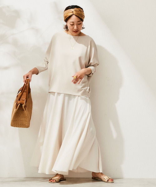 Liesse（リエス）の「ヘムフレアースカート（スカート・レディース・アイボリー/ブルー/ベージュ/カーキ・FREE）」の2枚目の写真