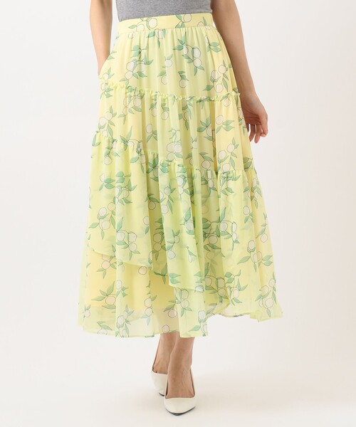 新品 TOCCA LAVENDER Lemmon Printスカート イエロー 新品 TOCCA LAVENDER Lemmon Printスカート イエロー