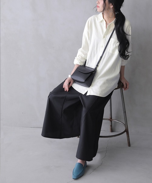 osharewalker（オシャレウォーカー）の「【廃盤】『風合いリネン混シンプルシャツ』（シャツ/ブラウス・メンズ・ネイビー/オフホワイト/カーキ・3/1/2）」の7枚目の写真