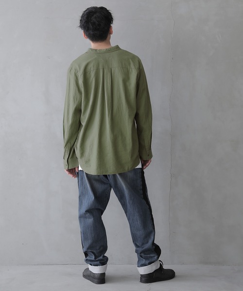 osharewalker（オシャレウォーカー）の「【廃盤】『風合いリネン混シンプルシャツ』（シャツ/ブラウス・メンズ・ネイビー/オフホワイト/カーキ・3/1/2）」の19枚目の写真