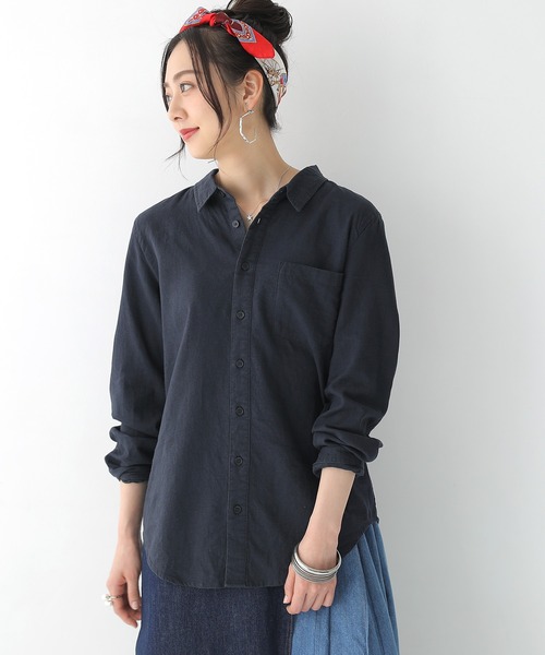 osharewalker（オシャレウォーカー）の「【廃盤】『風合いリネン混シンプルシャツ』（シャツ/ブラウス・メンズ・ネイビー/オフホワイト/カーキ・3/1/2）」の21枚目の写真