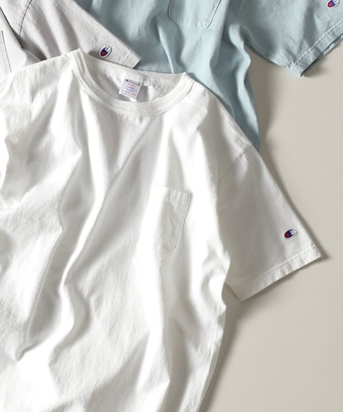 Champion(チャンピオン)の「【CHAMPION×JORNAL STANDARD】別注 T-1011 ポケットTシャツ / 無地T/ロゴワッペン(Tシャツ/カットソー・メンズ・グレー系その他/グレー/ホワイト/ベージュ/オレンジ/パープル/ブルー/ブラック/ブラウン・MEDIUM/X-LARGE/LARGE)」の2枚目の写真