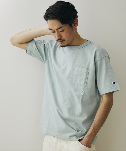 Champion(チャンピオン)の「【CHAMPION×JORNAL STANDARD】別注 T-1011 ポケットTシャツ / 無地T/ロゴワッペン(Tシャツ/カットソー・メンズ・グレー系その他/グレー/ホワイト/ベージュ/オレンジ/パープル/ブルー/ブラック/ブラウン・MEDIUM/X-LARGE/LARGE)」の20枚目の写真