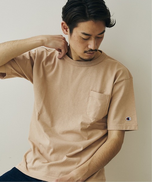 Champion(チャンピオン)の「【CHAMPION×JORNAL STANDARD】別注 T-1011 ポケットTシャツ / 無地T/ロゴワッペン(Tシャツ/カットソー・メンズ・グレー系その他/グレー/ホワイト/ベージュ/オレンジ/パープル/ブルー/ブラック/ブラウン・MEDIUM/X-LARGE/LARGE)」の21枚目の写真