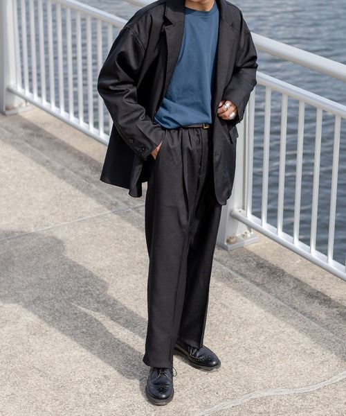 kutir（クティール）の「【セットアップ着用可】1タックストレートイージースラックス（スラックス・メンズ・ブラック/ダークブラウン/ブルーグレー・SMALL/MEDIUM/LARGE）」の14枚目の写真