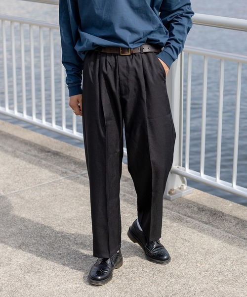 kutir（クティール）の「【セットアップ着用可】1タックストレートイージースラックス（スラックス・メンズ・ブラック/ダークブラウン/ブルーグレー・SMALL/MEDIUM/LARGE）」の11枚目の写真