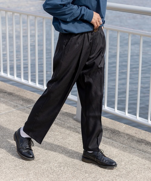 kutir（クティール）の「【セットアップ着用可】1タックストレートイージースラックス（スラックス・メンズ・ブラック/ダークブラウン/ブルーグレー・SMALL/MEDIUM/LARGE）」の21枚目の写真