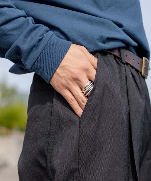 kutir（クティール）の「【セットアップ着用可】1タックストレートイージースラックス（スラックス・メンズ・ブラック/ダークブラウン/ブルーグレー・SMALL/MEDIUM/LARGE）」の8枚目の写真