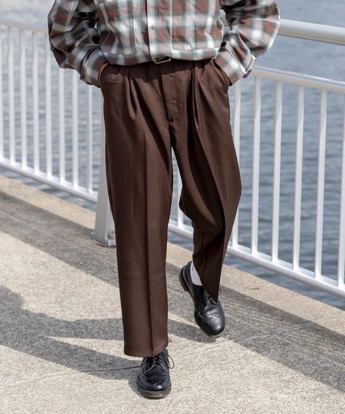 kutir（クティール）の「【セットアップ着用可】1タックストレートイージースラックス（スラックス・メンズ・ブラック/ダークブラウン/ブルーグレー・SMALL/MEDIUM/LARGE）」の19枚目の写真