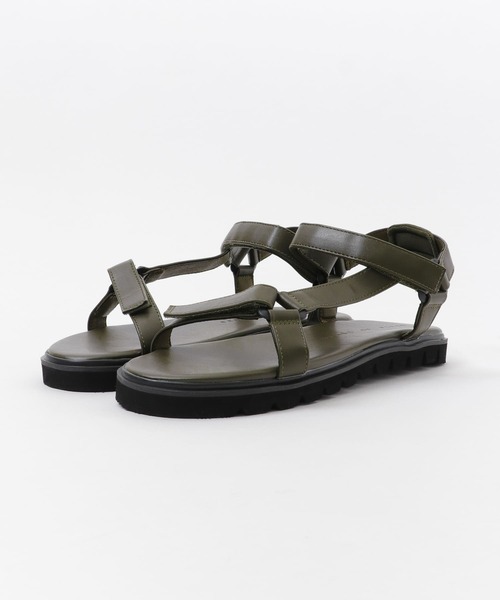 SENSE OF PLACE by URBAN RESEARCH(センスオブプレイスバイアーバンリサーチ)の「フェイクレザーベルクロサンダル(サンダル・メンズ・ブラック/カーキ・MEDIUM/LARGE)」の4枚目の写真