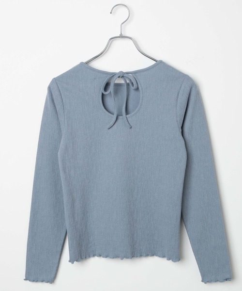 dispark（ディスパーク）の「DISPARK/サークルスリットデザインＴシャツ（Tシャツ/カットソー・レディース・ブルー/オフホワイト・FREE）」の4枚目の写真