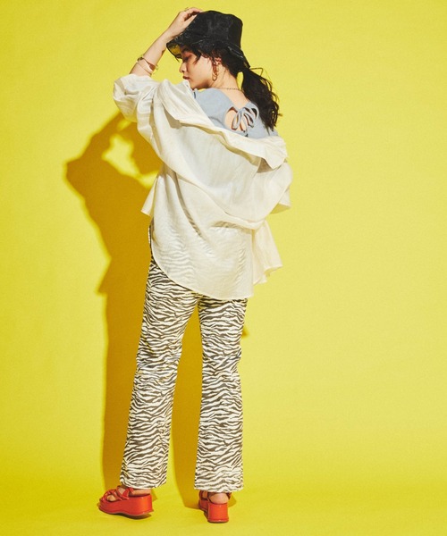 dispark（ディスパーク）の「DISPARK/サークルスリットデザインＴシャツ（Tシャツ/カットソー・レディース・ブルー/オフホワイト・FREE）」の7枚目の写真