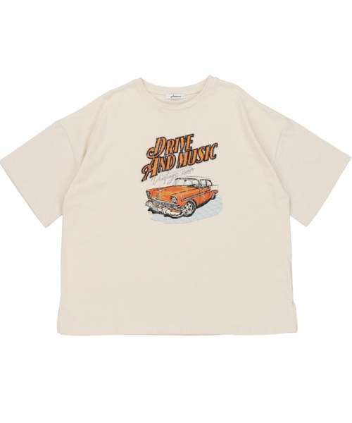 SPINNS（スピンズ）の「【ゆったりシルエット】古着風CARデザイン 半袖Tシャツ（Tシャツ/カットソー・レディース・ブルー/ナチュラル/スミクロ・ONESIZE）」の12枚目の写真