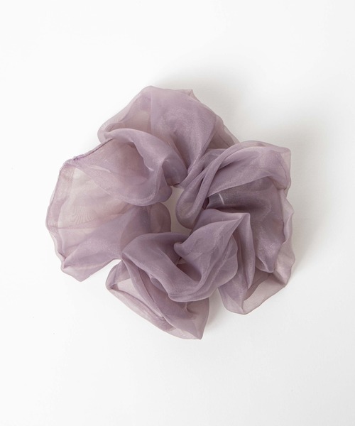 WEGO（ウィゴー）の「WEGO/透けビッグシュシュ（シュシュ・レディース・ベージュ/パープル/ブラウン/グレー/オフホワイト/イエロー/オレンジ/グリーン/キャメル/ライトピンク/ブラック/ライトパープル/その他1・FREE）」の8枚目の写真