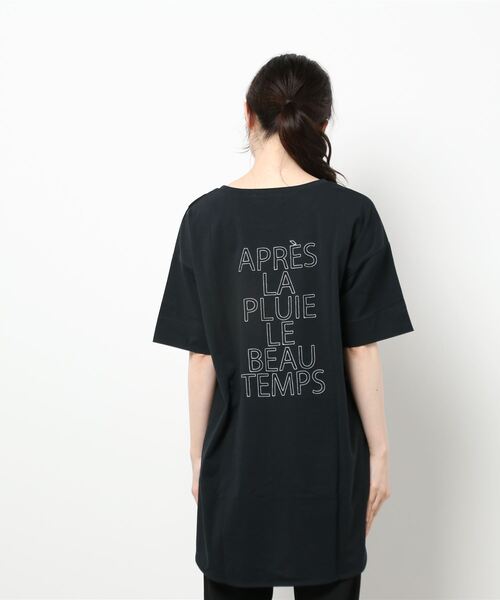 INTERPLANET（インタープラネット）の「バイオ天竺ＢＡＣＫ刺繍ロゴプルオーバー（Tシャツ/カットソー・レディース・オフホワイト/ブラック/ベージュ・FREE）」の6枚目の写真