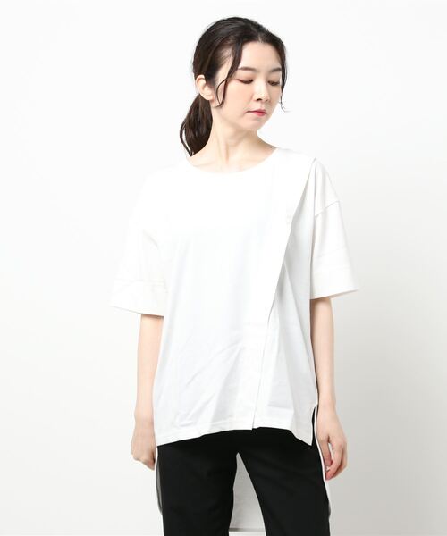 INTERPLANET（インタープラネット）の「バイオ天竺ＢＡＣＫ刺繍ロゴプルオーバー（Tシャツ/カットソー・レディース・オフホワイト/ブラック/ベージュ・FREE）」の13枚目の写真