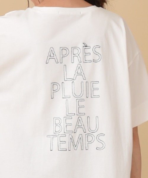 INTERPLANET（インタープラネット）の「バイオ天竺ＢＡＣＫ刺繍ロゴプルオーバー（Tシャツ/カットソー・レディース・オフホワイト/ブラック/ベージュ・FREE）」の12枚目の写真