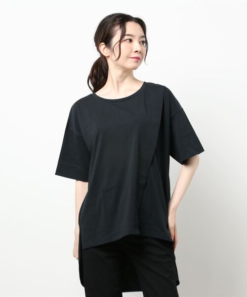 INTERPLANET（インタープラネット）の「バイオ天竺ＢＡＣＫ刺繍ロゴプルオーバー（Tシャツ/カットソー・レディース・オフホワイト/ブラック/ベージュ・FREE）」の14枚目の写真