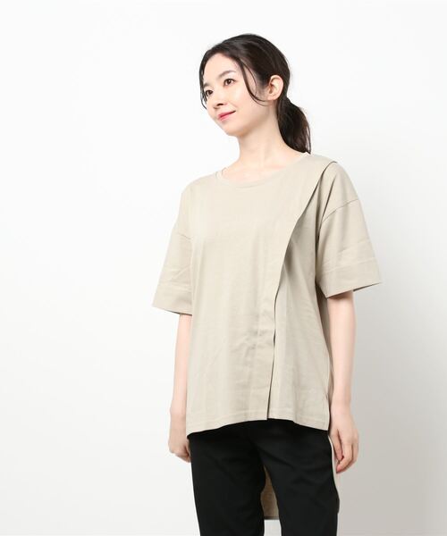 INTERPLANET（インタープラネット）の「バイオ天竺ＢＡＣＫ刺繍ロゴプルオーバー（Tシャツ/カットソー・レディース・オフホワイト/ブラック/ベージュ・FREE）」の20枚目の写真