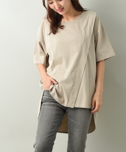 INTERPLANET（インタープラネット）の「バイオ天竺ＢＡＣＫ刺繍ロゴプルオーバー（Tシャツ/カットソー・レディース・オフホワイト/ブラック/ベージュ・FREE）」の15枚目の写真