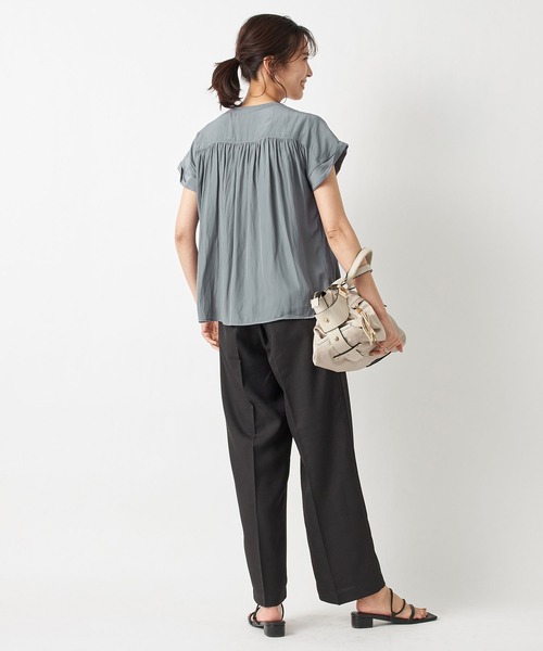 RIVE DROITE（リヴドロワ）の「繊細な女性らしさをプラス　カッセンデシンフレンチブラウス（シャツ/ブラウス・レディース・ネイビー/ダークグリーン/ピンク/オフホワイト/ミント/ブラック/ライトベージュ・FREE）」の20枚目の写真