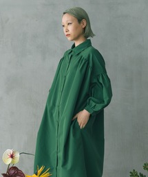 manana suerte | ギャザーシャツワンピース(シャツワンピース)