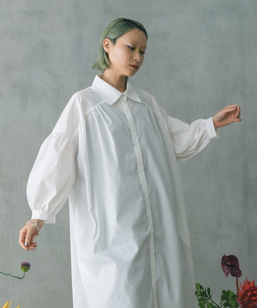 manana suerte（マニャーナスエルテ）の「ギャザーシャツワンピース（シャツワンピース・レディース・ブラック/グリーン/ホワイト・FREE）」の19枚目の写真