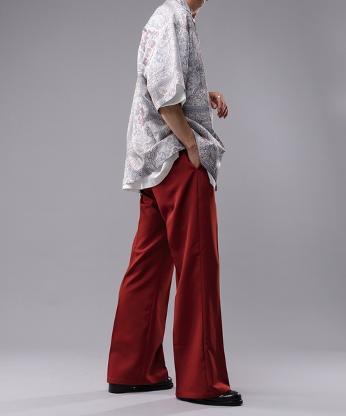 kutir（クティール）の「【セットアップ着用可】ペイズリー柄開襟シャツ（シャツ/ブラウス・メンズ・ライトグレー/ダークブラウン/ネイビー/サックスブルー・MEDIUM/LARGE）」の6枚目の写真