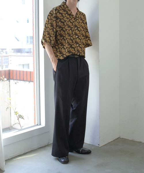 kutir（クティール）の「【セットアップ着用可】ペイズリー柄開襟シャツ（シャツ/ブラウス・メンズ・ライトグレー/ダークブラウン/ネイビー/サックスブルー・MEDIUM/LARGE）」の11枚目の写真