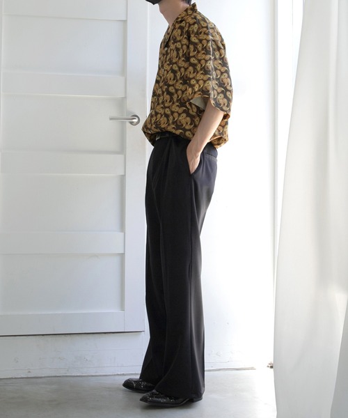 kutir（クティール）の「【セットアップ着用可】ペイズリー柄開襟シャツ（シャツ/ブラウス・メンズ・ライトグレー/ダークブラウン/ネイビー/サックスブルー・MEDIUM/LARGE）」の10枚目の写真