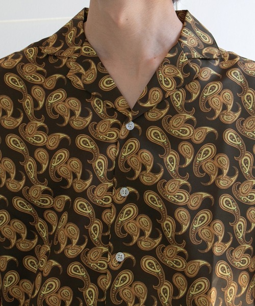 kutir（クティール）の「【セットアップ着用可】ペイズリー柄開襟シャツ（シャツ/ブラウス・メンズ・ライトグレー/ダークブラウン/ネイビー/サックスブルー・MEDIUM/LARGE）」の17枚目の写真