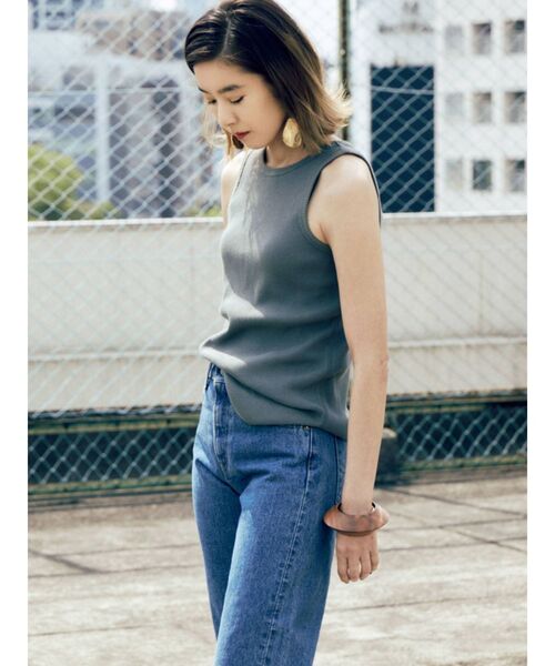 Ungrid（アングリッド）の「DODOJEANコラボ アメスリタンクトップ（Tシャツ/カットソー・レディース・アイボリー/グレー/チャコールグレー/ライトピンク/ボルドー/ミント/グリーン系その他/ダークオリーブ/パープル/カーキ・FREE）」の5枚目の写真