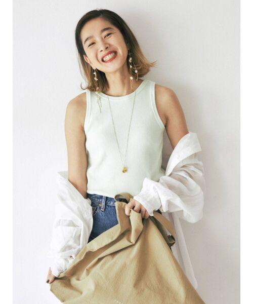 Ungrid（アングリッド）の「DODOJEANコラボ アメスリタンクトップ（Tシャツ/カットソー・レディース・アイボリー/グレー/チャコールグレー/ライトピンク/ボルドー/ミント/グリーン系その他/ダークオリーブ/パープル/カーキ・FREE）」の6枚目の写真