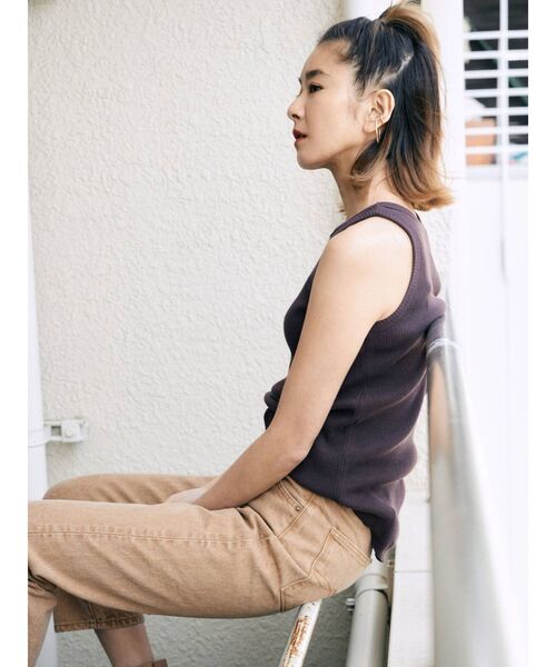 Ungrid（アングリッド）の「DODOJEANコラボ アメスリタンクトップ（Tシャツ/カットソー・レディース・アイボリー/グレー/チャコールグレー/ライトピンク/ボルドー/ミント/グリーン系その他/ダークオリーブ/パープル/カーキ・FREE）」の20枚目の写真