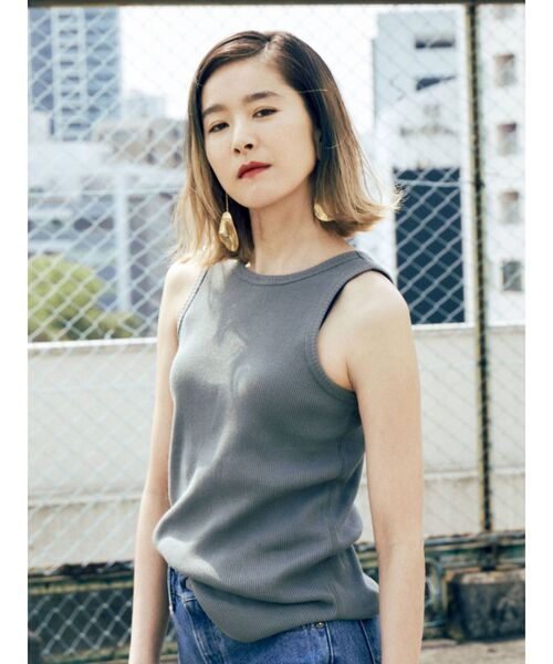 Ungrid（アングリッド）の「DODOJEANコラボ アメスリタンクトップ（Tシャツ/カットソー・レディース・アイボリー/グレー/チャコールグレー/ライトピンク/ボルドー/ミント/グリーン系その他/ダークオリーブ/パープル/カーキ・FREE）」の15枚目の写真