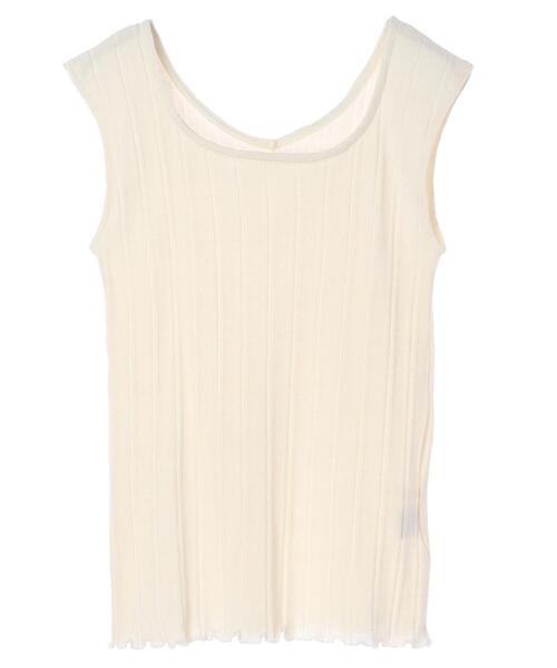 Petit fleur(プチフルール)の「・Petit fleur 2wayランダムテレコタンク*(タンクトップ・レディース・チャコールグレー/ブラック/ベージュ/パープル/グリーン/アイボリー・FREE)」の7枚目の写真