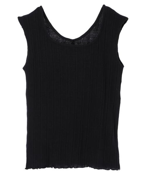 Petit fleur(プチフルール)の「・Petit fleur 2wayランダムテレコタンク*(タンクトップ・レディース・チャコールグレー/ブラック/ベージュ/パープル/グリーン/アイボリー・FREE)」の9枚目の写真