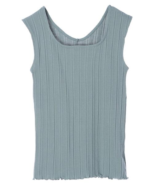 Petit fleur(プチフルール)の「・Petit fleur 2wayランダムテレコタンク*(タンクトップ・レディース・チャコールグレー/ブラック/ベージュ/パープル/グリーン/アイボリー・FREE)」の11枚目の写真