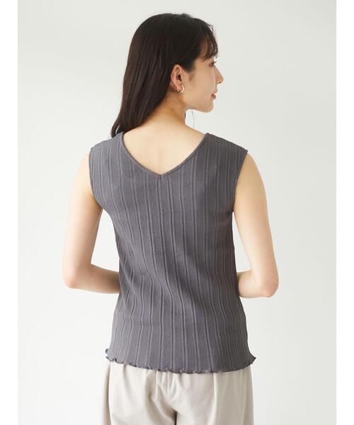 Petit fleur(プチフルール)の「・Petit fleur 2wayランダムテレコタンク*(タンクトップ・レディース・チャコールグレー/ブラック/ベージュ/パープル/グリーン/アイボリー・FREE)」の13枚目の写真