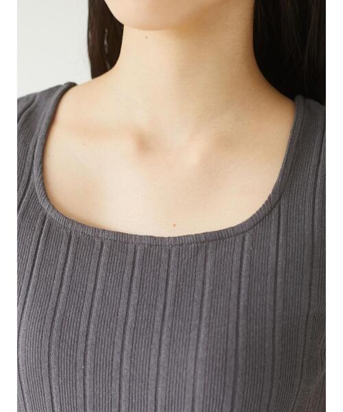 Petit fleur(プチフルール)の「・Petit fleur 2wayランダムテレコタンク*(タンクトップ・レディース・チャコールグレー/ブラック/ベージュ/パープル/グリーン/アイボリー・FREE)」の14枚目の写真