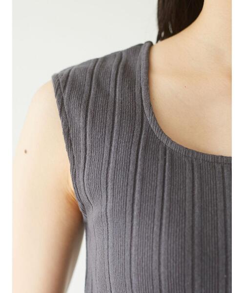 Petit fleur(プチフルール)の「・Petit fleur 2wayランダムテレコタンク*(タンクトップ・レディース・チャコールグレー/ブラック/ベージュ/パープル/グリーン/アイボリー・FREE)」の15枚目の写真