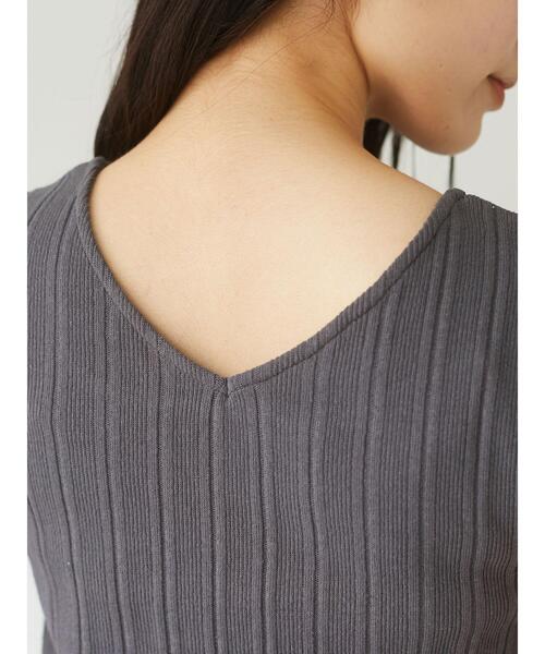 Petit fleur(プチフルール)の「・Petit fleur 2wayランダムテレコタンク*(タンクトップ・レディース・チャコールグレー/ブラック/ベージュ/パープル/グリーン/アイボリー・FREE)」の17枚目の写真