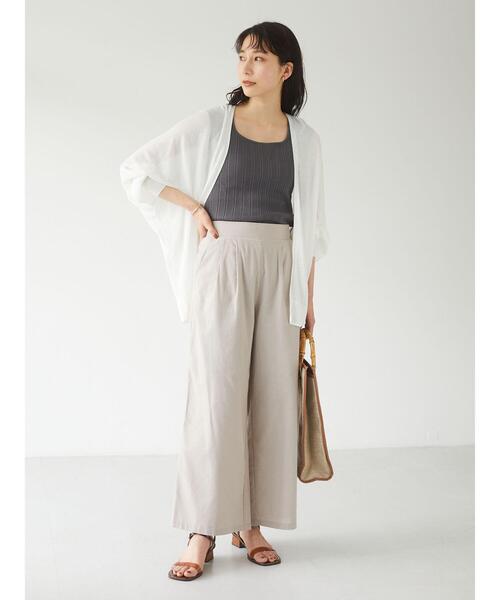 Petit fleur(プチフルール)の「・Petit fleur 2wayランダムテレコタンク*(タンクトップ・レディース・チャコールグレー/ブラック/ベージュ/パープル/グリーン/アイボリー・FREE)」の18枚目の写真