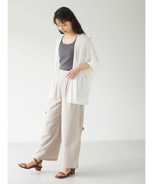 Petit fleur(プチフルール)の「・Petit fleur 2wayランダムテレコタンク*(タンクトップ・レディース・チャコールグレー/ブラック/ベージュ/パープル/グリーン/アイボリー・FREE)」の19枚目の写真