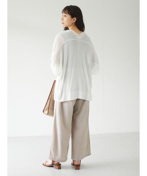 Petit fleur(プチフルール)の「・Petit fleur 2wayランダムテレコタンク*(タンクトップ・レディース・チャコールグレー/ブラック/ベージュ/パープル/グリーン/アイボリー・FREE)」の20枚目の写真