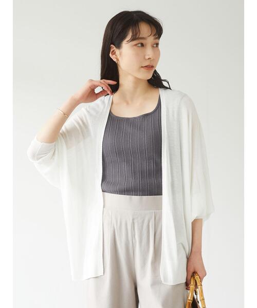 Petit fleur(プチフルール)の「・Petit fleur 2wayランダムテレコタンク*(タンクトップ・レディース・チャコールグレー/ブラック/ベージュ/パープル/グリーン/アイボリー・FREE)」の21枚目の写真