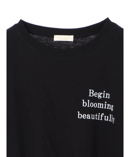 earth music&ecology（アースミュージックアンドエコロジー）の「Being blooming ビッグチュニック ＊（Tシャツ/カットソー・レディース・ブラック/オフホワイト・FREE）」の14枚目の写真