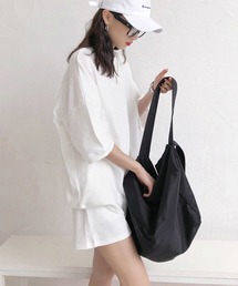 ショートパンツ+トップス2点セットのルームウェア セットアップ ワンマイルウェア