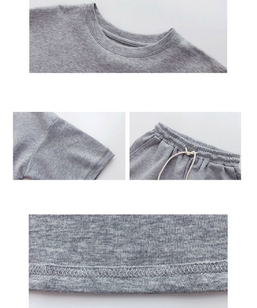 DEVICE（デバイス）の「ショートパンツ+トップス2点セットのルームウェア セットアップ ワンマイルウェア（スウェット・レディース・ホワイト/グレー・FREE）」の19枚目の写真